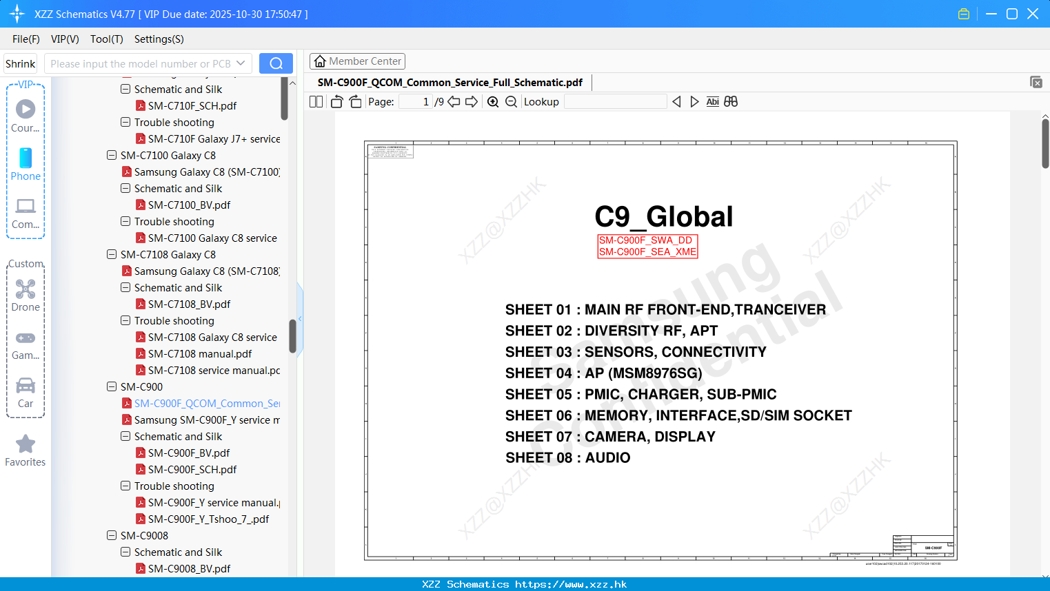 Samsung SM-C900F_QCOM_Common_Service_Full_Schematic